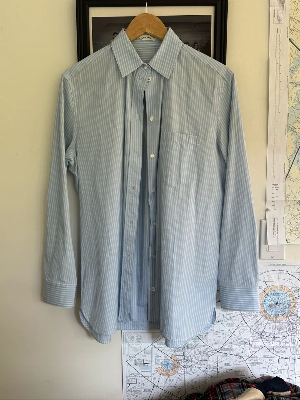 The Row Light Blue Striped Button-Down Shirt - Picture 2 of 5